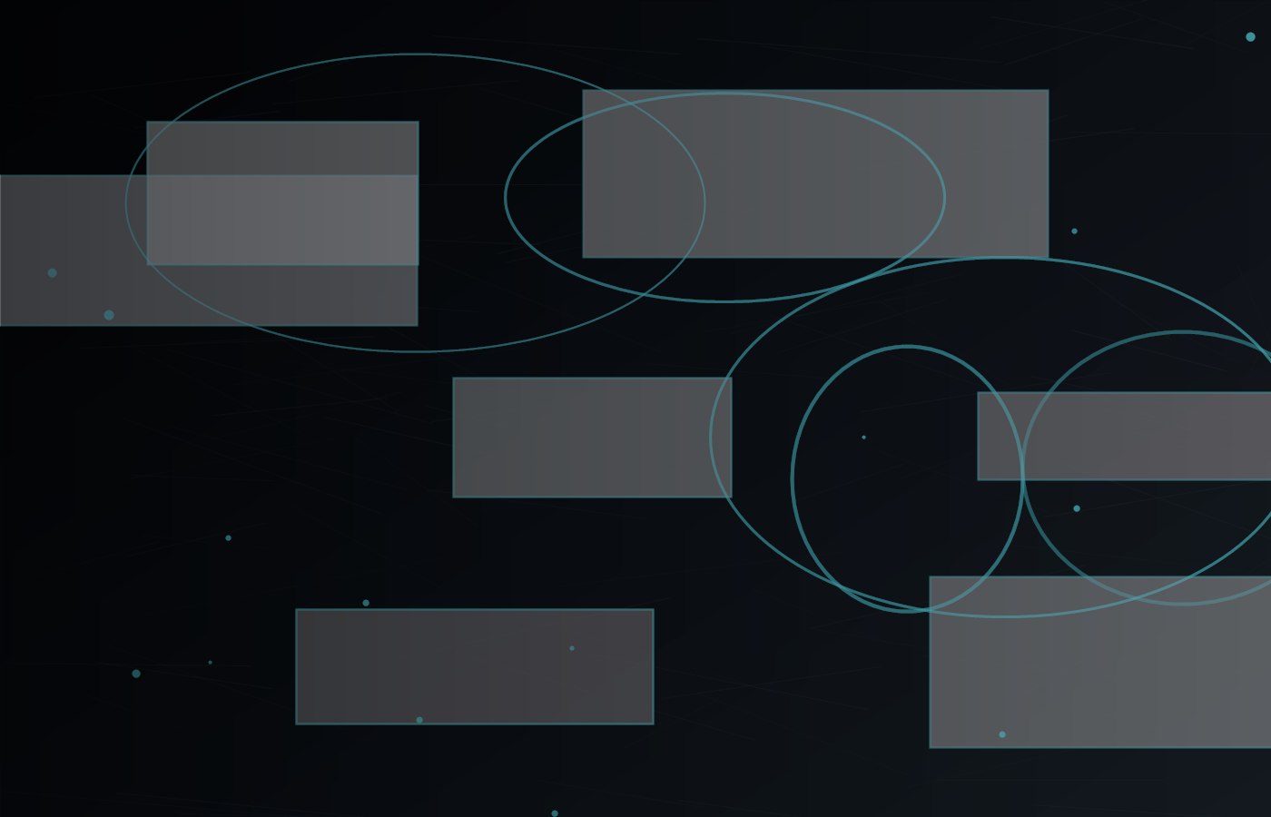 Abstract tactical analysis interface in obsidian and cyan tones